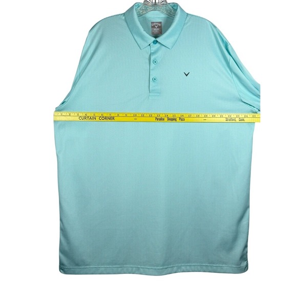 NWOT Callaway Opti-Dri Golf Polo, Teal Plaid Print, Size XL - Picture 3 of 6